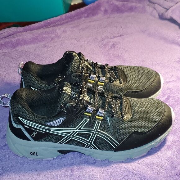Asics Women's Gel-Venture 8 Trail Running Shoes 1012A706 Size 7 Black Purple - Picture 9 of 11